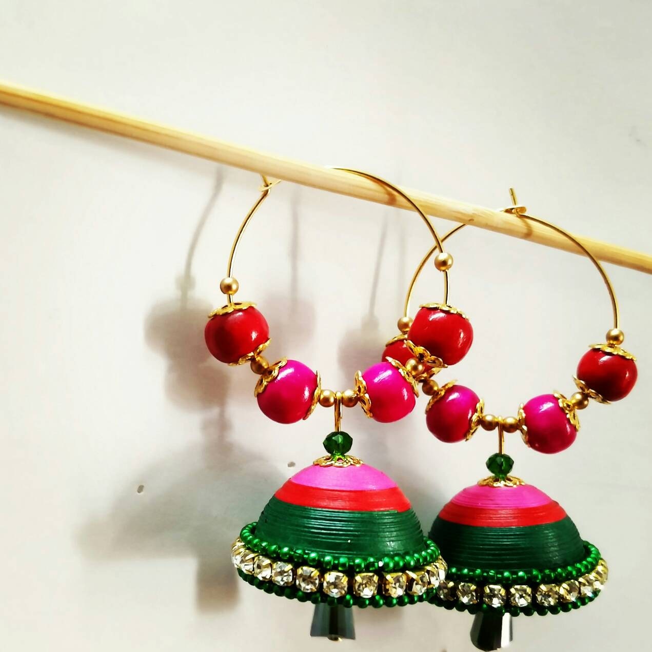 Designer quilling jhumkas handmade quilling earrings paper