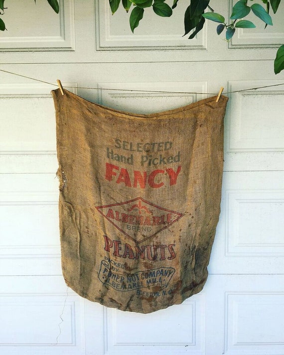 Vintage Peanuts Burlap Sack Vintage Burlap Sack Vintage