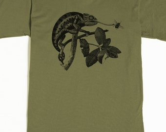 Men's T-shirt - Chameleon Shirt - Lizard Tshirt - Lizard Graphic Tee Shirt