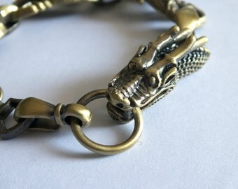 Items similar to Brass Dragon Wish Bracelet , Wedding Day, Anniversary ...
