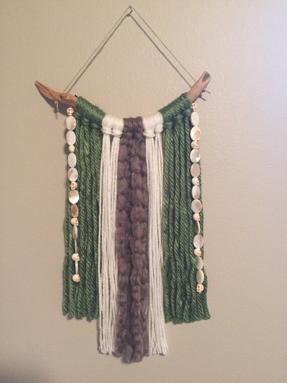 Boho wall hanging. Yarn wall hanging. Hippy by GigglemunstrCo