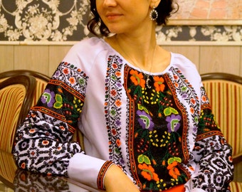 embroidery embroidered blouse ukrainian national thread beaded beads clothing
