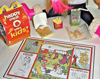 Happy Meal 4 Piece Chicken Nugget, Apple Juice Box, French Fries, Apple Slices, Happy Meal Box and Surprise Toy! For American Girl 18" Dolls