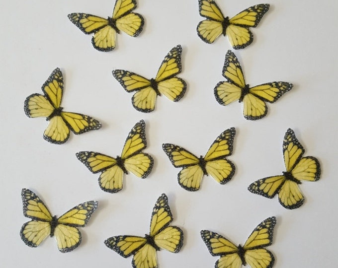 Edible Monarch Butterflies, Double-Sided Wafer Paper Small Monarch Butterflies for Cakes, Cupcakes or Cookies