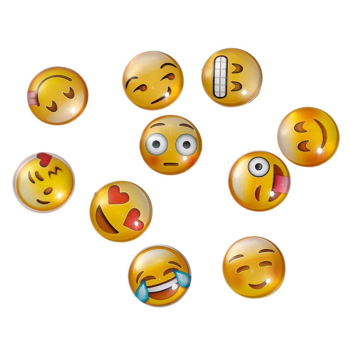 10 25mm Mixed Emoji Cabochon glass dome seal 25mm smiley face