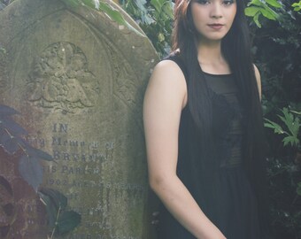 Liquorice Flower Crown | Black Rose Gothic Floral Headband