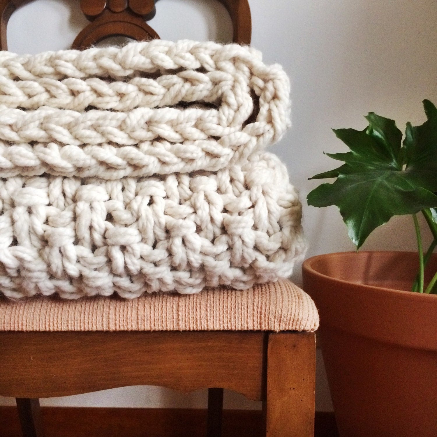 Woolacombe Super Chunky Hand Knitted Throw By Lauren Aston ...