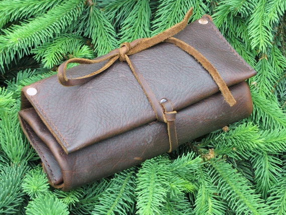 Large Leather Pipe & Tobacco Pouch by CharredEmbersandOak on Etsy