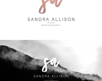 Simple Brush Font Logo Photography Logo Simple Logo Design Blog Logo Script Font Logo
