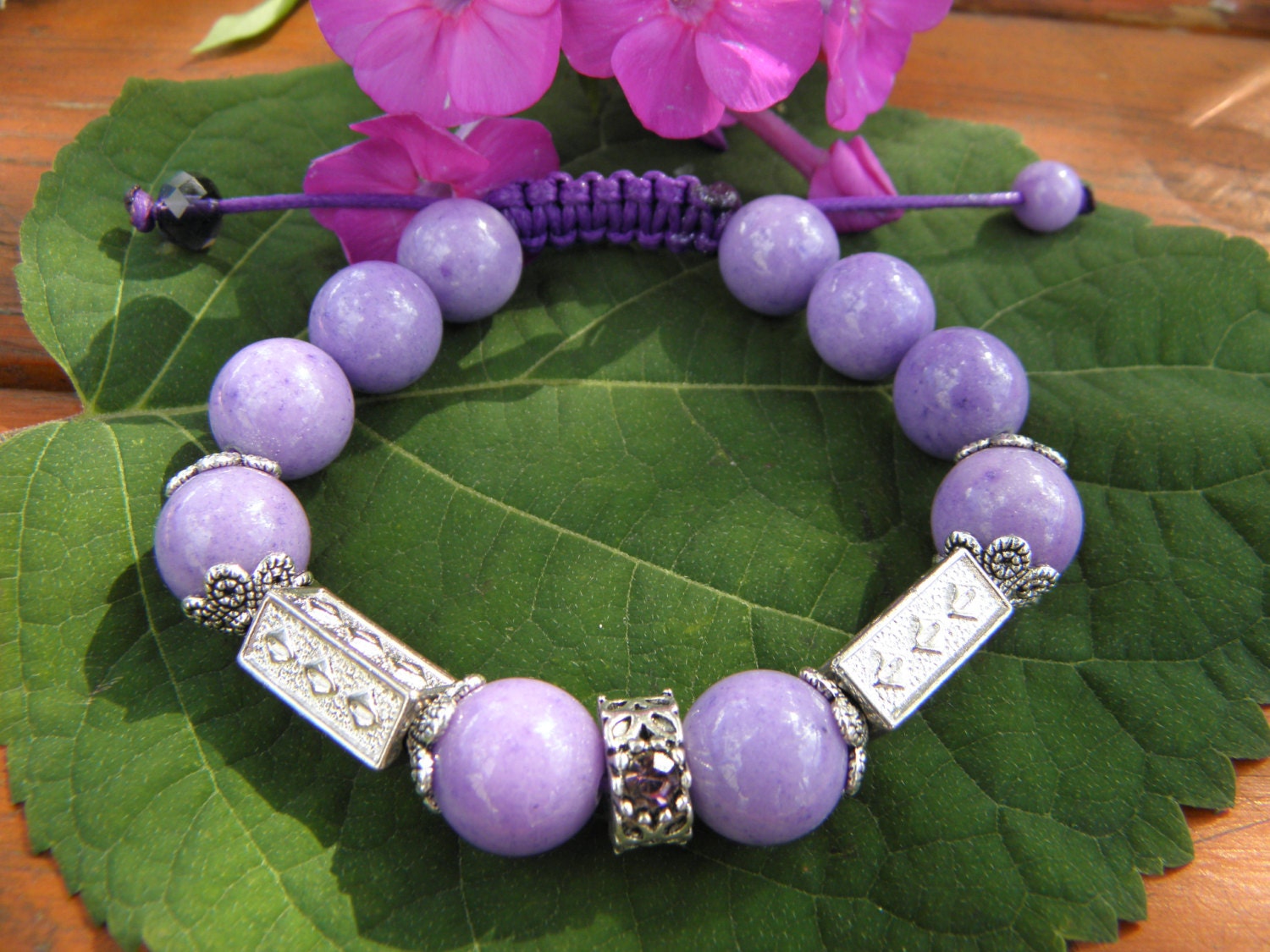 Purple bracelet beaded Women Shamballa Purple Amethyst