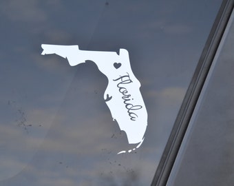 Florida Car Decal - Florida Decal - Florida Decal - Florida Sticker - Any State- Any Color