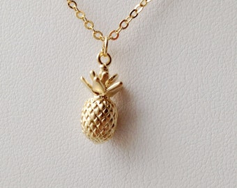 Pineapple Necklace, Gold Pineapple Necklace.