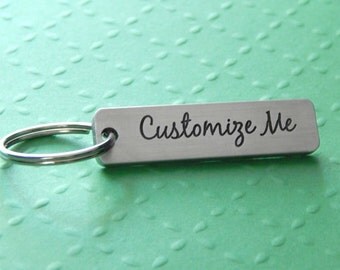 Customized Keychain, Personalized Keychain, Aluminium Keychain, Stocking Stuffer, Gift for Him or Her, Engraved Keychain, Gift for Friend