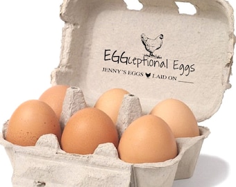 Custom Stamp For Egg Cartons - Chicken Egg Date Stamp - Farmhouse Stamp - Custom Printed Egg Carton Label - Homesteader Chicken Coop Carton