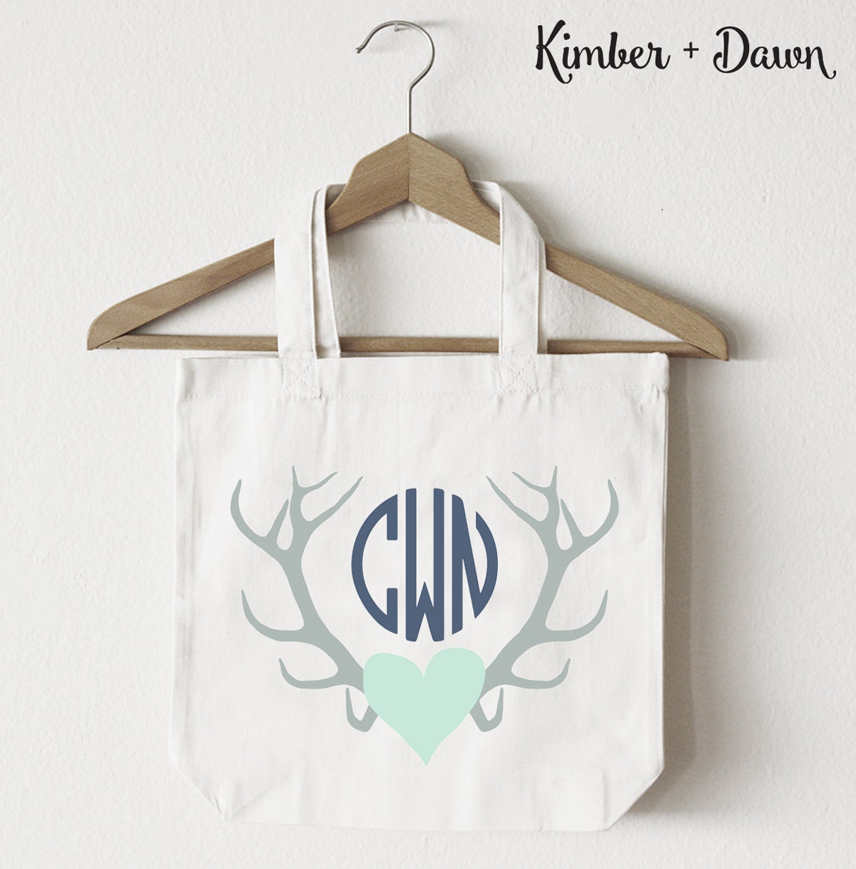 Download Antler Heart Monogram SVG Cut File