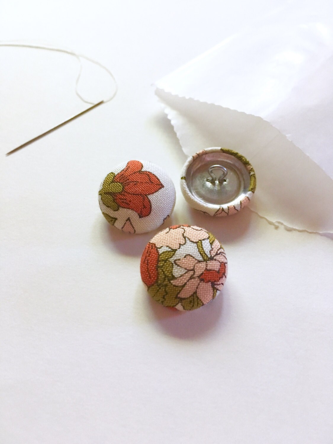 3/4 Fabric Covered Buttons Set of 3 Fabric Buttons