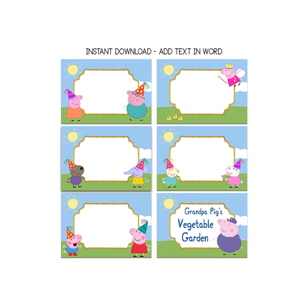 Peppa Pig Food Tent Birthday Party Food Tents Food Labels