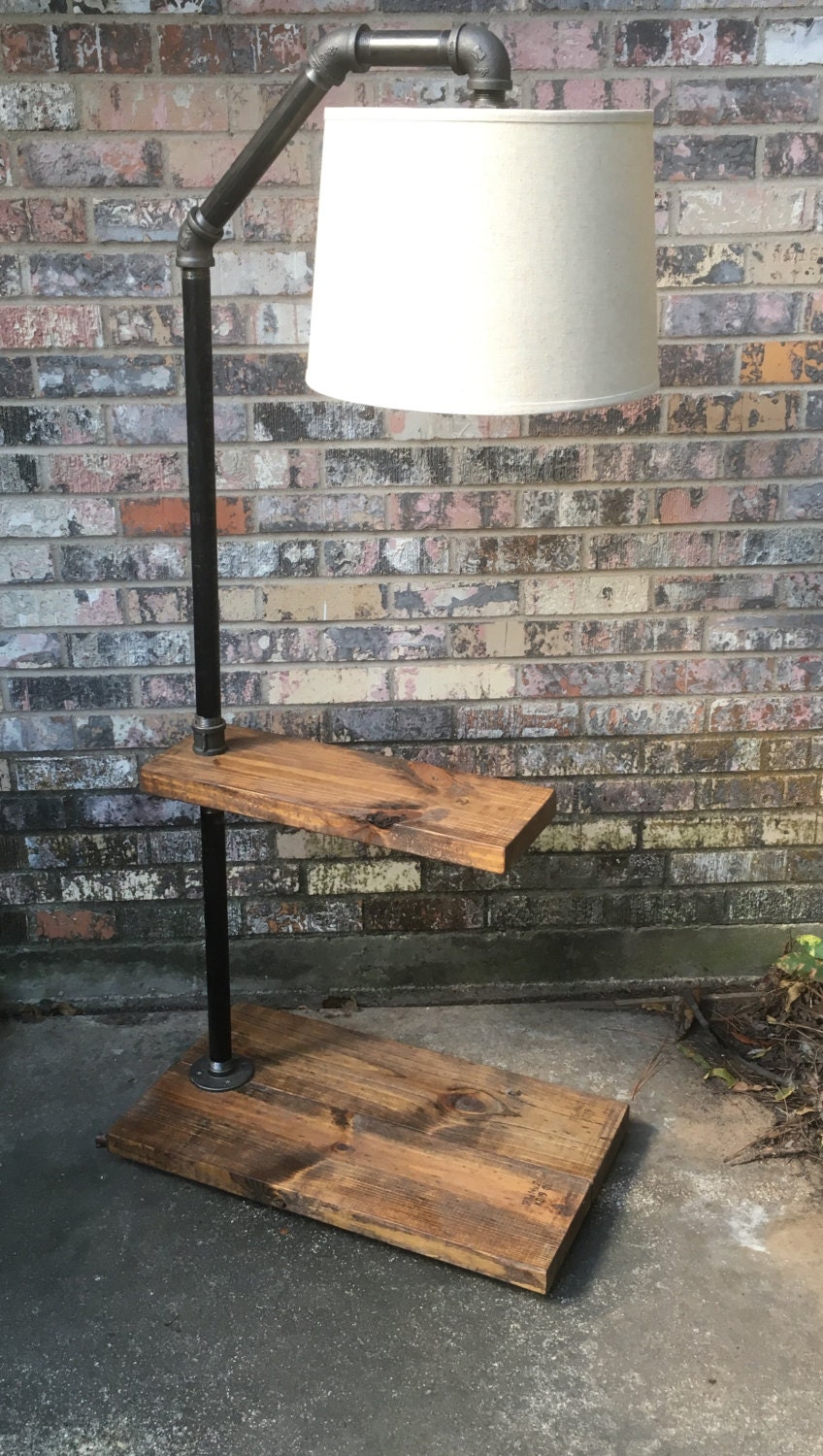 floor lamp pipe lamp side table wood and pipe lamp