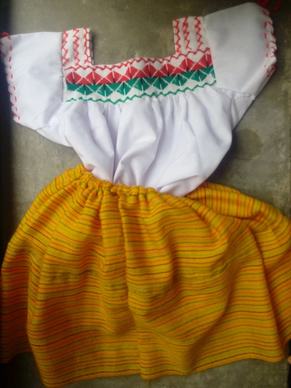 Mexican typical clothes for toddler girl blouse and skirt