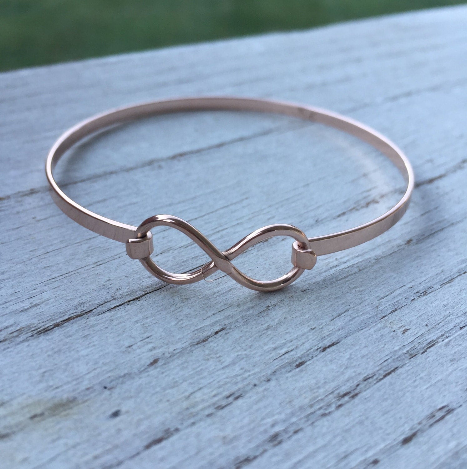 Rose Gold Bracelet Rose Gold Infinity Bangle Bracelet Rose