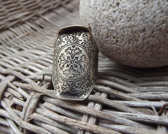Men silver ring, brass boho ring silver plated for men, silver ring for men, silver men ring, adjustable size ring, silver ring.