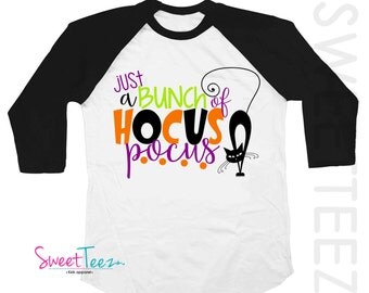 Halloween Shirt Hocus Pocus Shirt Funny Cat Girl Shirt black Raglan 3/4th Sleeve Shirt Toddler Youth Shirt