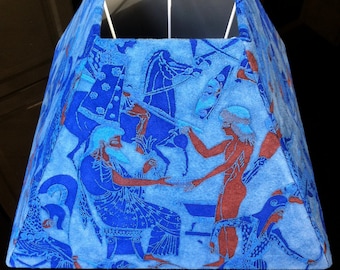 Ancient Greece blue leather lampshades