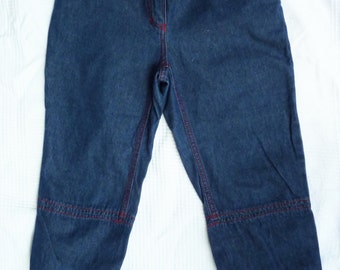 Capris denim vintage, embroidered, CASTELBAJAC - size 36 (Size S)
