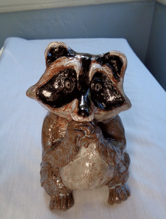 Items similar to Ceramic Sculpture, Raccoon on Etsy