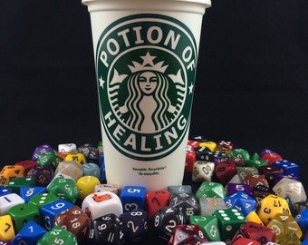 Dungeons & Dragons inspired "Potion of Healing" Starbucks Travel Cup