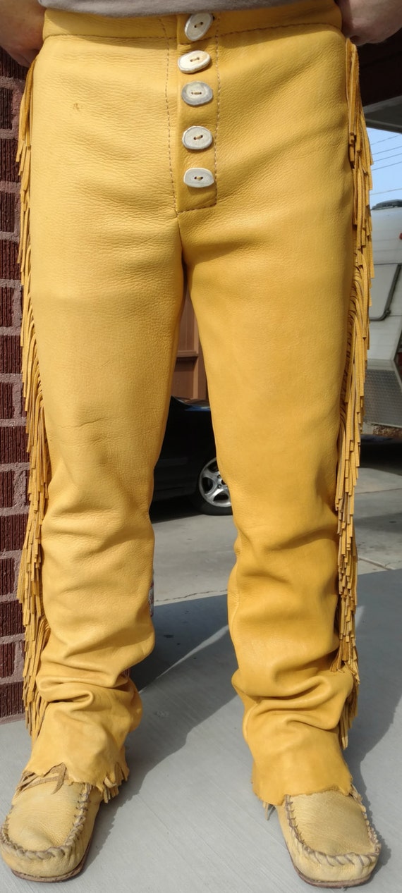 Mens Buckskin Pants made from Elkskin