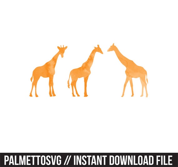 Download giraffes orange watercolor clip art svg dxf file by ...