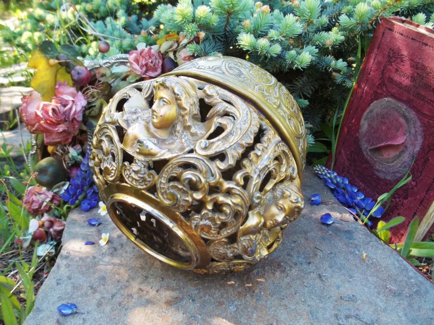 Antique Incense Burner Lid Thurible Church Icon Relic Lamp