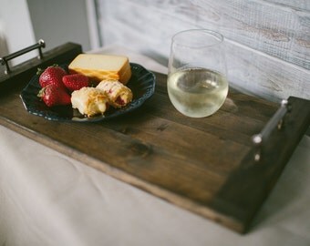 Wood Tray /Rustic Serving Tray / Wood Tray / Breakfast Tray / Tray With Handles / The Station House