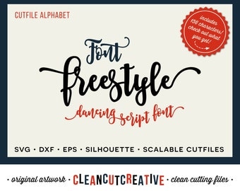 Full Alphabet SVG Font file svg - Happy Fun Script cricut font - Studio3 DXF EPS - Silhouette Cameo - commercial clean cutting digital files