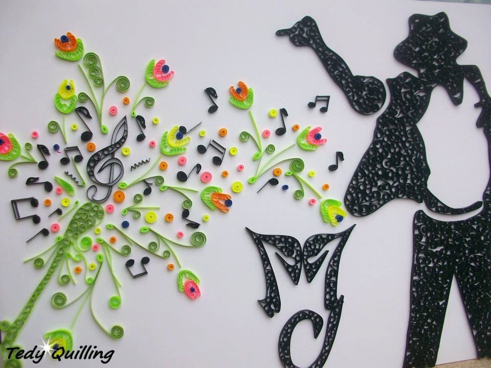 Quilling picture Girl with pink flowers Quilling Art - Quilling Pictire Michael Jackson , Quilling Art , Wall Decor, Quilled Home  Decoration, Original Paper Quilling Wall Art!
