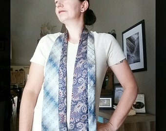 Sustainable silk scarf, upcycled tie scarf, elegant scarf, silk scarf vintage, ladies gift, unique neck wrap, women's necktie scarf, scarf