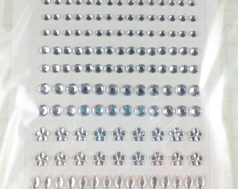 Rhinestones stickers, 3D stickers, Rhinestones, scrapbooking and card making or decorating (white)