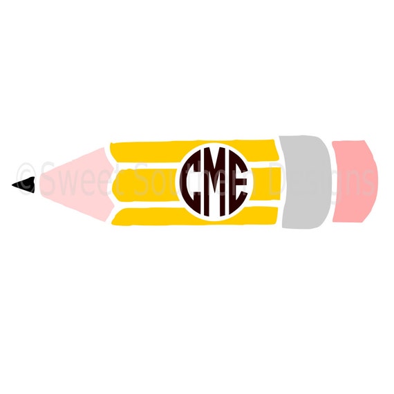 Download Monogram Pencil school SVG DXF instant download design for