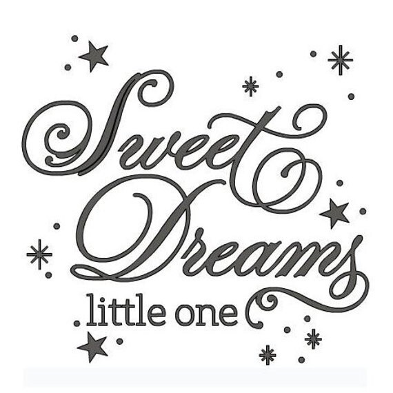 Sweet Dreams Little One vinyl stencil for nursery wall decor