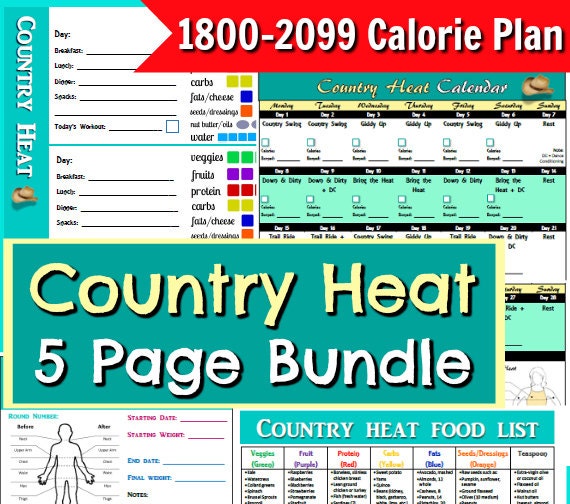  Country Heat Workout Calendar for Gym