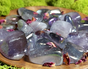 Rainbow Aura Amethyst, Tumbled