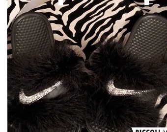 nike fur sandals