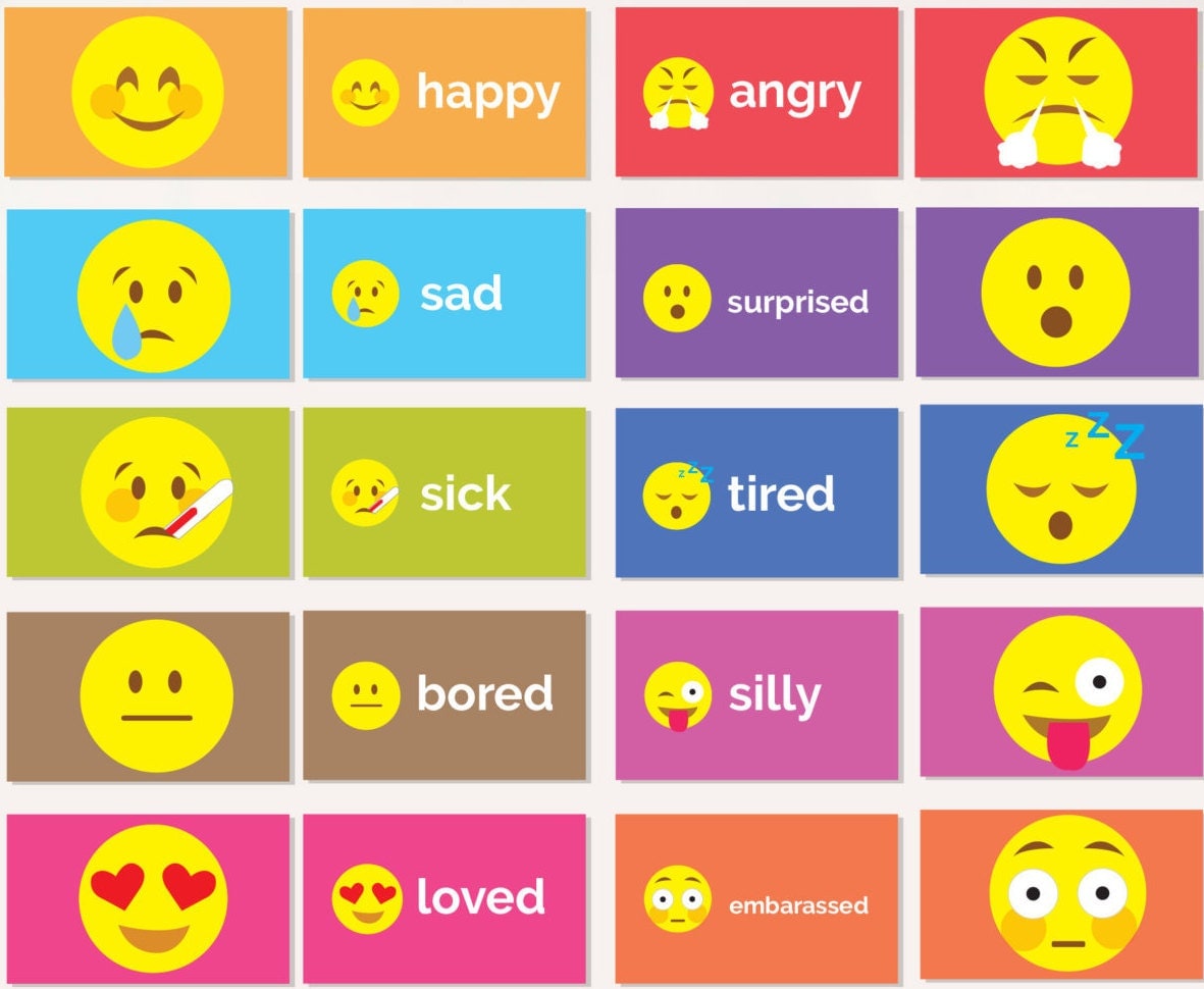 Worksheets For Free Printable Emotion Emoji Faces