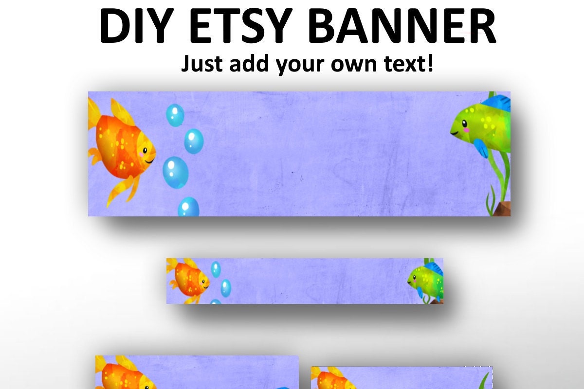 DIY Etsy Fish Banner Etsy Ocean Banner Etsy Ocean Shop Set