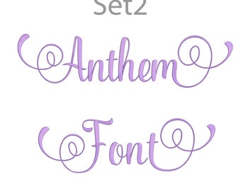 5 Size Anthem Font Embroidery Fonts BX Set 2 Instant Download 9 Formats Embroidery Pattern Machine BX Embroidery Fonts PES