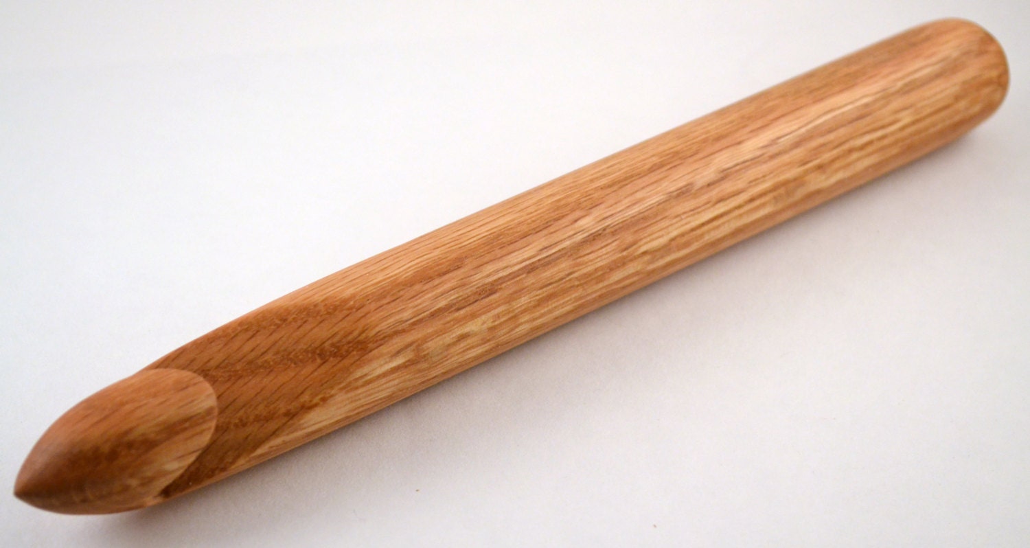 Giant Crochet Hook Size U 25mm Handcrafted from Red Oak