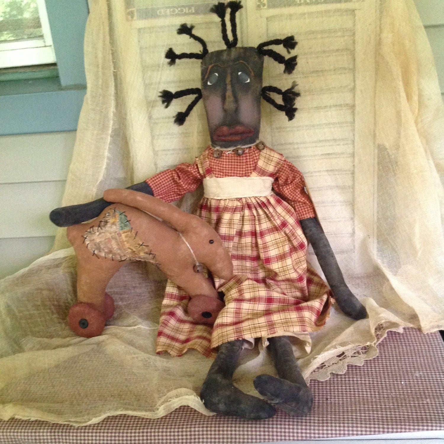 primitive rabbit doll