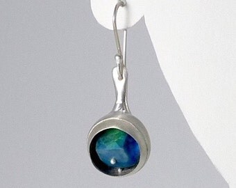 Funky Sterling Silver and chrysoprase Earrings - E2370