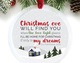 Our First Home Ornament, Michael Buble Christmas Song, New Home Christmas Ornament, Housewarming Gift Idea, Newlywed Gift // C-P90-OR ZZ2